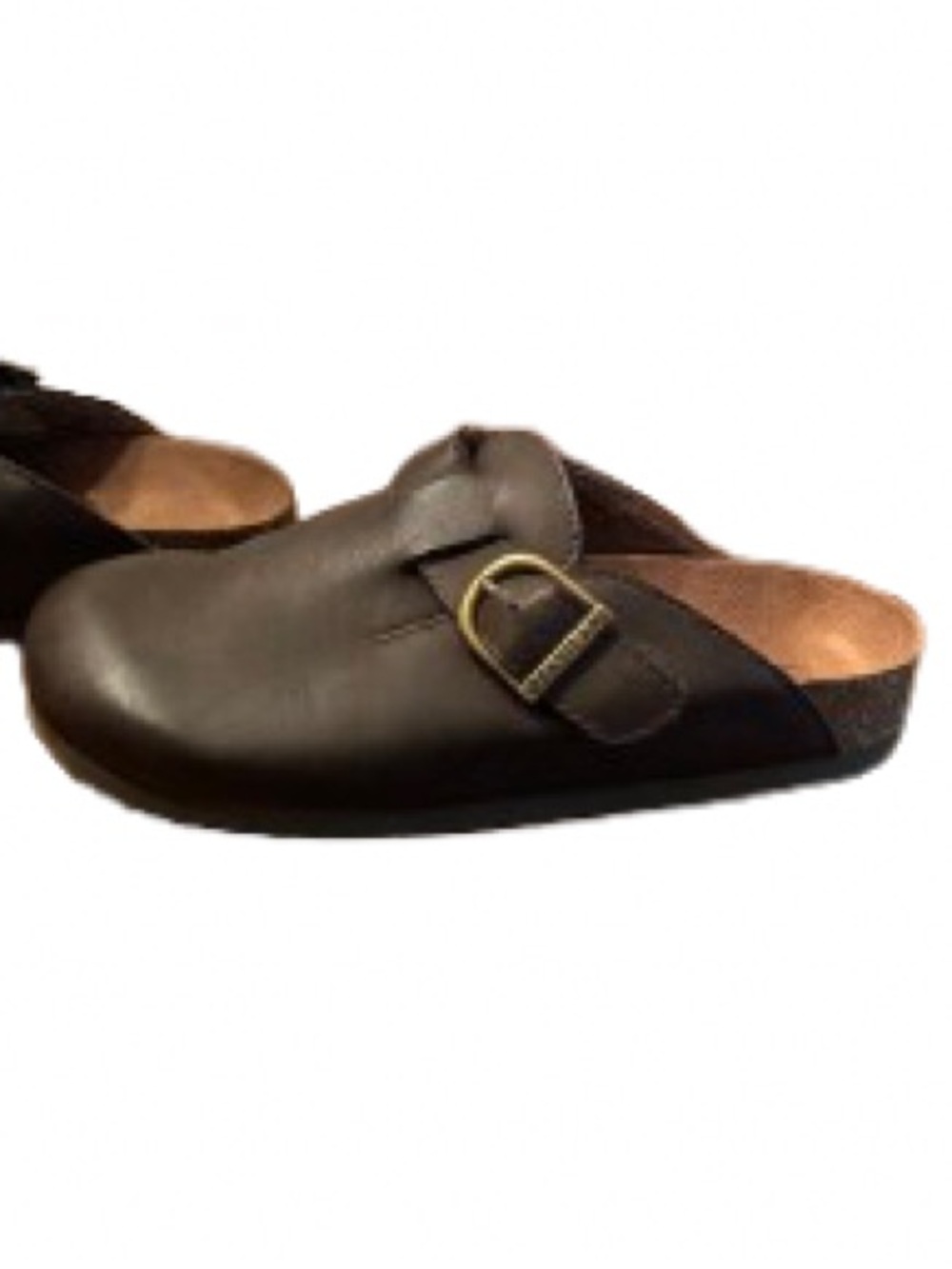 Eastland Brown Leather Slip-On Clog with Buckle